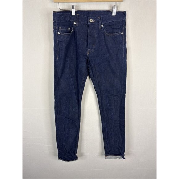 H&M Edition Selvedge Jeans 30x30 Slim Fit Raw Denim Dark Wash Mens - Picture 2 of 8